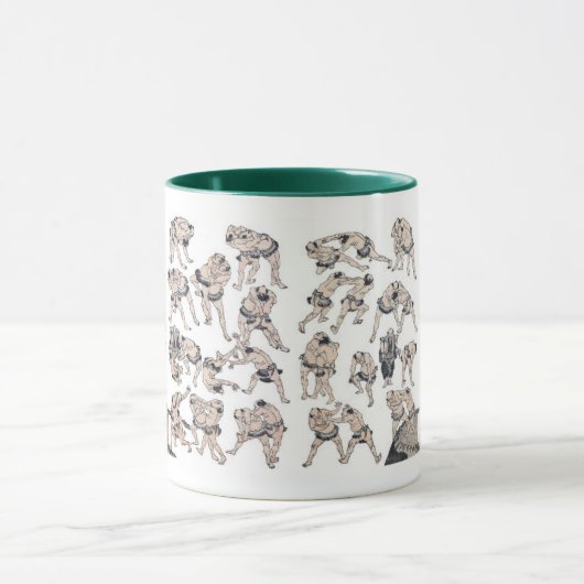 Hokusai , Image of Sumo wrestlers Mok (Midden)