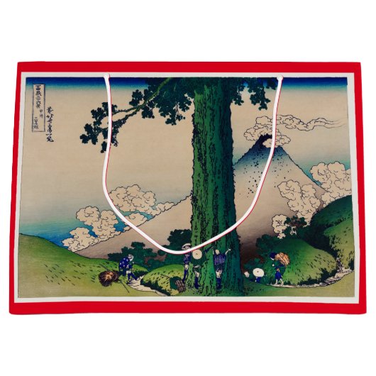 HOKUSAI JAPANESE MOUNTAIN PRINT Gift Bag Groot Cadeauzakje (Voorkant)