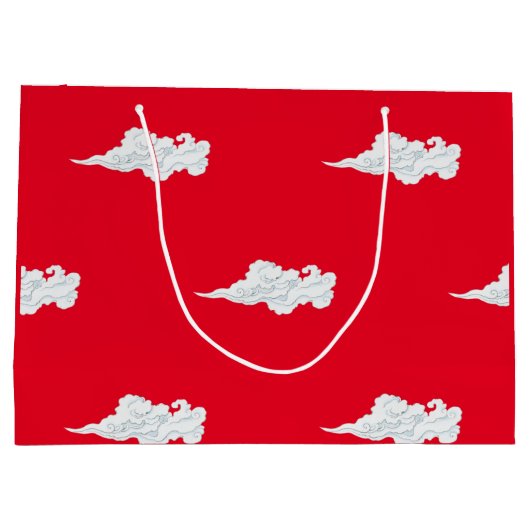 HOKUSAI JAPANESE MOUNTAIN PRINT Gift Bag Groot Cadeauzakje (Achterkant)