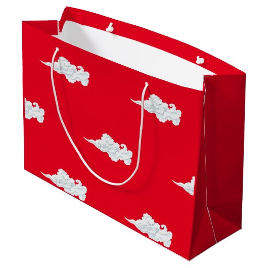 HOKUSAI JAPANESE MOUNTAIN PRINT Gift Bag Groot Cadeauzakje (Achterkant Gekanteld)