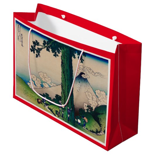 HOKUSAI JAPANESE MOUNTAIN PRINT Gift Bag Groot Cadeauzakje (Voorkant Gekanteld)