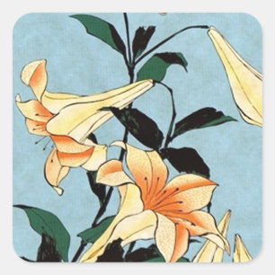 Hokusai Japans Lilies Stickers