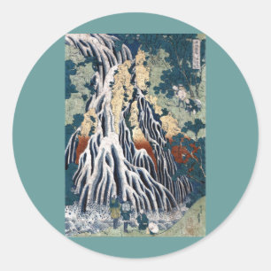 Hokusai Kirifuri Herfsten, Mount Kurokami, Shimots Ronde Sticker