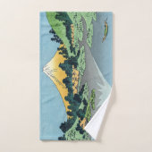 Hokusai - Le Mont Fuji reflète le lac Kawaguchi (Serviette à main)