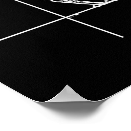 Hokusai Meets Fibonacci, Black en White Poster (Hoek)