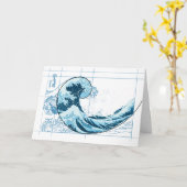 Hokusai Meets Fibonacci, blauwe kaart (Gele Bloem)