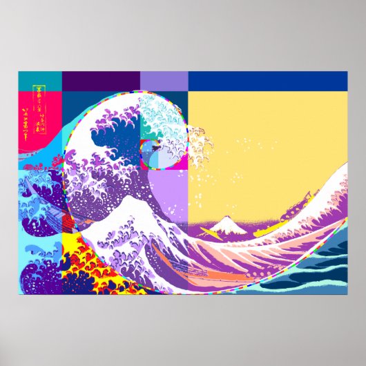 Hokusai Meets Fibonacci, Pop Art Style Poster (Voorkant)