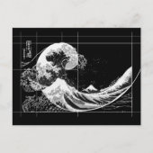 Hokusai Meets Fibonacci, zwarte en witte kaart (Voorkant)