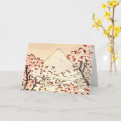 Hokusai Mount Fuji Cherry Blossoms Wenskaart Kaart (Gele Bloem)