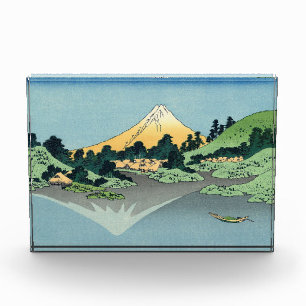 Hokusai Mount Fuji reflecteert in het meer van Kaw Fotoblokken