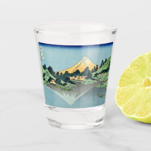 Hokusai Mount Fuji weerspiegelt in het Kawaguchi-m Shot Glas