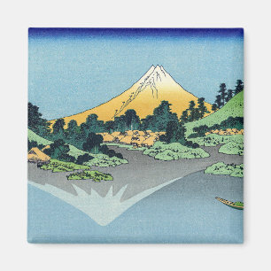 Hokusai - Mount Fuji weerspiegelt in het Kawaguchi Magneet