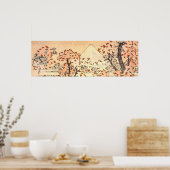 Hokusai Mt Fuji met Kersenbomen in Bloei Poster (Keuken)