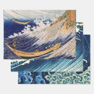 Hokusai Oceaangolven Zee Boten Inpakpapier Vel