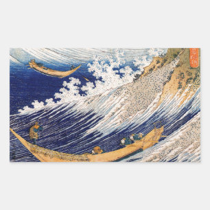Hokusai Oceaangolven Zee Boten Rechthoekige Sticker