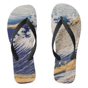 Hokusai Oceaangolven Zee Boten Teenslippers