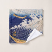 Hokusai Ocean Waves Sea Boats (Gant de toilette)