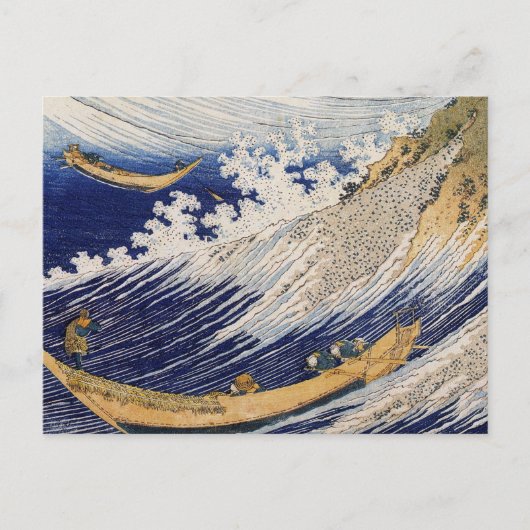 Hokusai Ocean Waves Zee Boten Briefkaart (Voorkant)