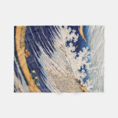 Hokusai Ocean Waves Zee Boten Fleece Deken (Voorkant (Horizontaal))