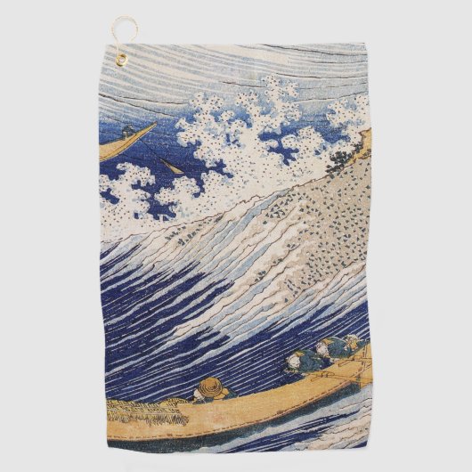 Hokusai Ocean Waves Zee Boten Golfhanddoek (Voorkant)