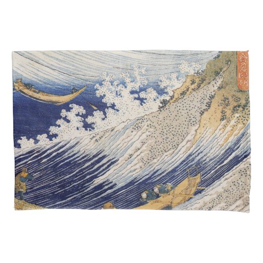 Hokusai Ocean Waves Zee Boten Kussensloop (Voorkant)