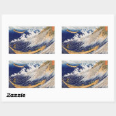 Hokusai Ocean Waves Zee Boten Rechthoekige Sticker (Vel)