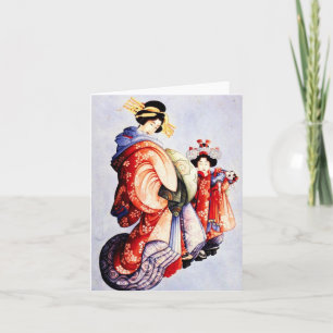 Hokusai Oiran en Kamuro Note Kaart