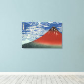 Hokusai Red Fuji, Zuidenwind, Clear Sky GalleryHD Canvas Afdruk (Insitu (Houten vloer))