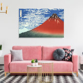 Hokusai Red Fuji, Zuidenwind, Clear Sky GalleryHD Canvas Afdruk (Insitu (Woonkamer))