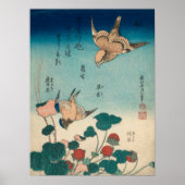 Hokusai Shrike en Bluebird GalleryHD Poster (Voorkant)