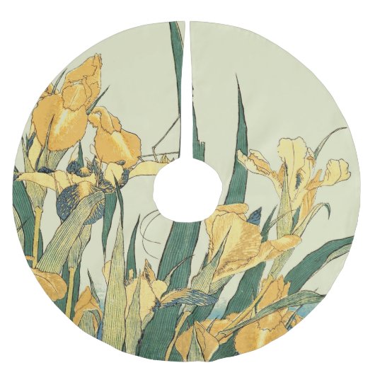 Hokusai sprinkhaan en iris Japan Kerstboom Rok (Voorkant)