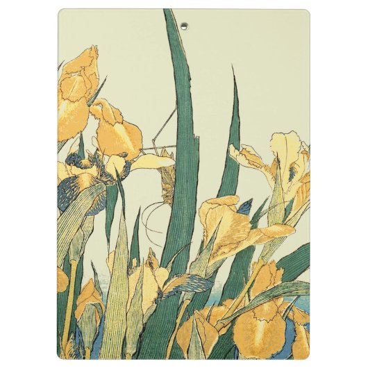 Hokusai sprinkhaan en iris Japan Klembord (Achterkant)