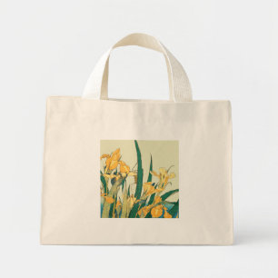 Hokusai-sprinkhaan en iris-japanese kunst mini tote bag