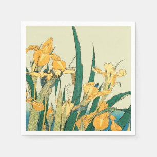 Hokusai Sprinkhaan Iris Vintage Print: Japans Servet