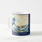 Hokusai – The Great Wave – Custom Text   Koffiemok (Voorkant links)