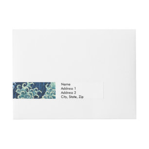 Hokusai Vrouwelijke Golf  Oceaan Adreslabel Wikkel