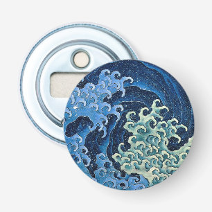 Hokusai Vrouwelijke Golf  Oceaan Button Flesopener