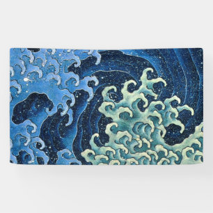 Hokusai Vrouwelijke Golf Vintage Oceaan Spandoek