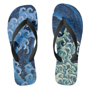 Hokusai Vrouwelijke Golf Vintage Oceaan Teenslippers