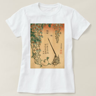 Hokusai Wisteria en Wagtail GalleryHD Art T-shirt