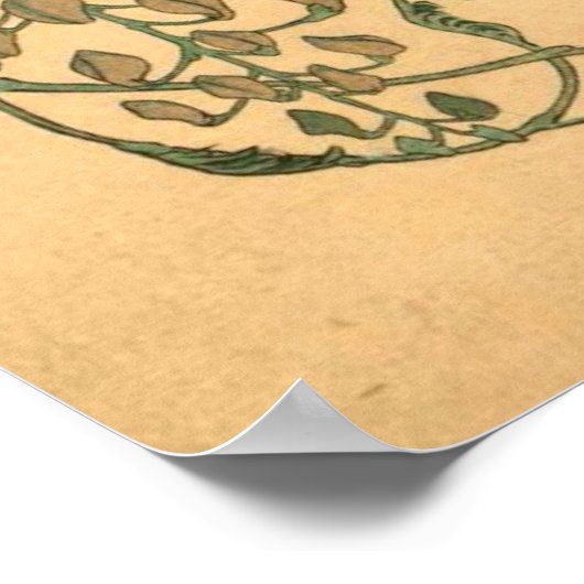 Hokusai Wisteria en Wagtail GalleryHD Poster (Hoek)