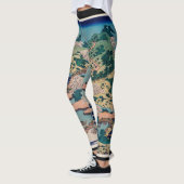 HOKUSAI WOODBLOCK IMPRIMER Leggings IMPRIMÉS (Gauche)