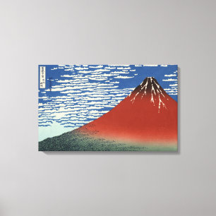 Hokusai Zuid Wind Clear Sky Red Fuji Canvas Afdruk