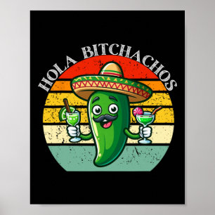 Hola Achos Funny Jalapeno Mexicaanse Cinco de Mayo Poster