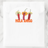Hola Amigo Ovale Sticker (Tas)