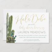 Hola Baby Boho Cactus Baby shower Invitation (Devant)