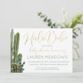 Hola Baby Boho Cactus Baby shower Invitation (Debout devant)