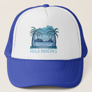 HOLA BEACHES grappig strandleven zomer Trucker Pet