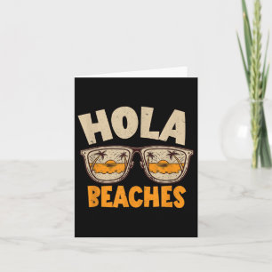 Hola Beaches Retro Sungles Beach Vakantie Kaart