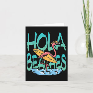 Hola Beaches Vlammende Surfer in het strand Ocean Kaart